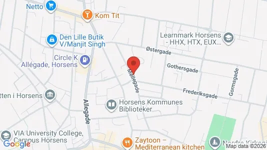 Erhvervslokaler til leje i Horsens - kort over placeringen