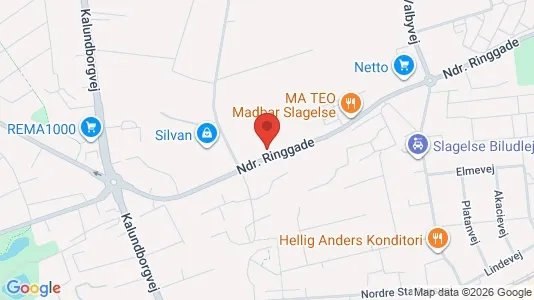 Erhvervslokaler til leje i Slagelse - kort over placeringen