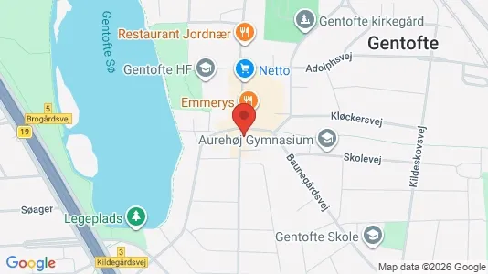 Erhvervslokaler til leje i Gentofte - kort over placeringen