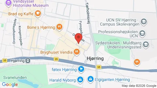 Erhvervslokaler til leje i Hjørring - kort over placeringen