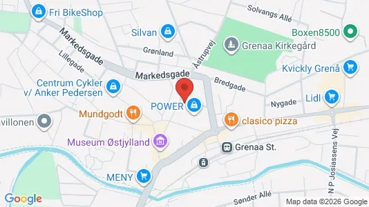 Erhvervslokaler til leje i Grenaa - kort over placeringen