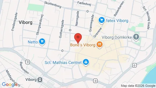 Erhvervslokaler til leje i Viborg - kort over placeringen