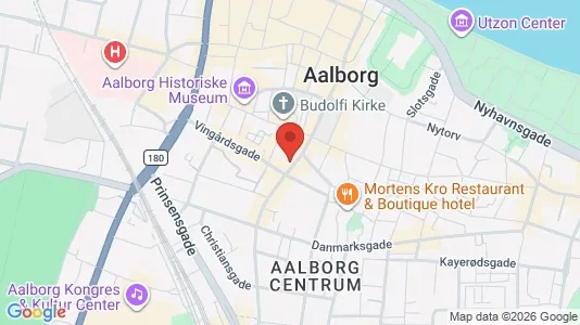 Erhvervslokaler til leje i Aalborg Centrum - kort over placeringen