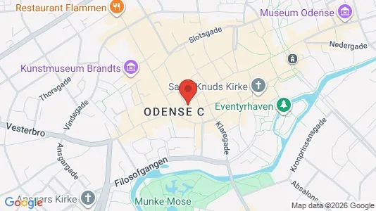 Erhvervslokaler til leje i Odense C - kort over placeringen