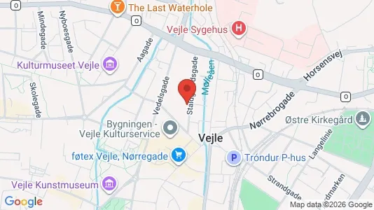Erhvervslokaler til leje i Vejle Centrum - kort over placeringen