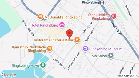 Erhvervslokaler til leje i Ringkøbing - kort over placeringen
