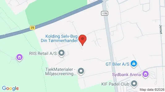 Erhvervslokaler til leje i Kolding - kort over placeringen