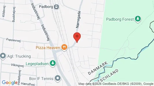 Erhvervslokaler til leje i Padborg - kort over placeringen