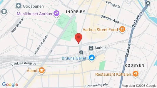 Erhvervslokaler til leje i Århus C - kort over placeringen