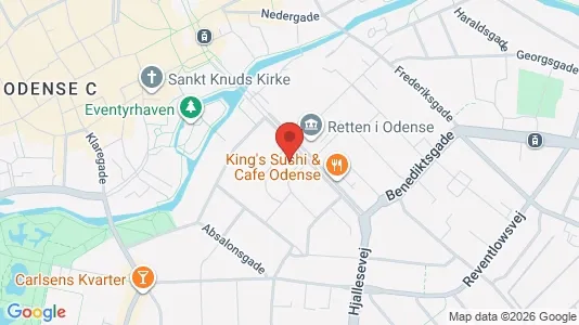 Erhvervslokaler til leje i Odense C - kort over placeringen