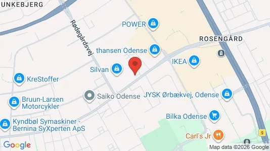 Erhvervslokaler til leje i Odense M - kort over placeringen