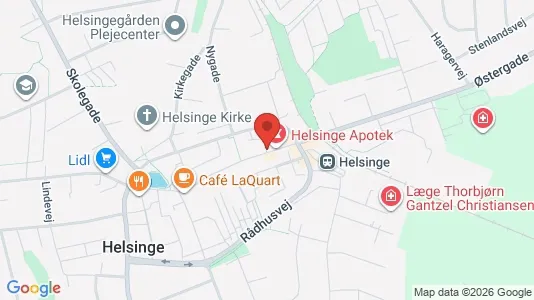 Erhvervslokaler til leje i Helsinge - kort over placeringen