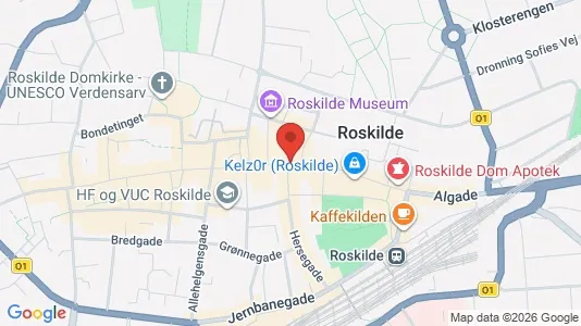 Erhvervslokaler til leje i Roskilde - kort over placeringen