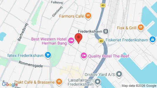 Erhvervslokaler til leje i Frederikshavn - kort over placeringen