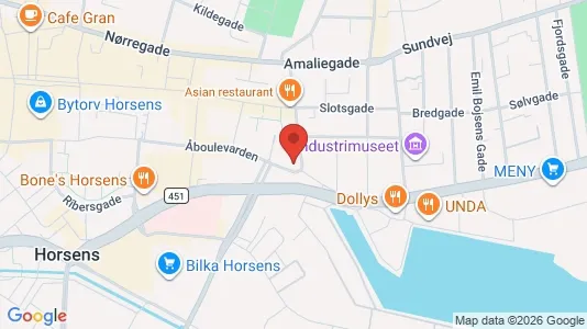 Erhvervslokaler til leje i Horsens - kort over placeringen