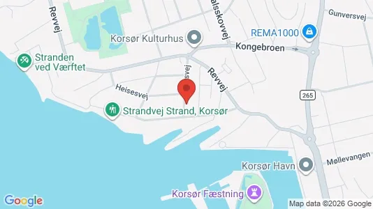 Erhvervslokaler til leje i Korsør - kort over placeringen