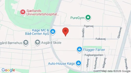 Erhvervslokaler til leje i Køge - kort over placeringen