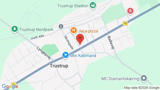 Erhvervslokaler til leje i Trustrup - kort over placeringen