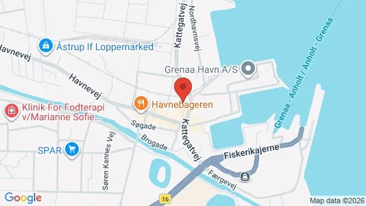 Erhvervslokaler til leje i Grenaa - kort over placeringen
