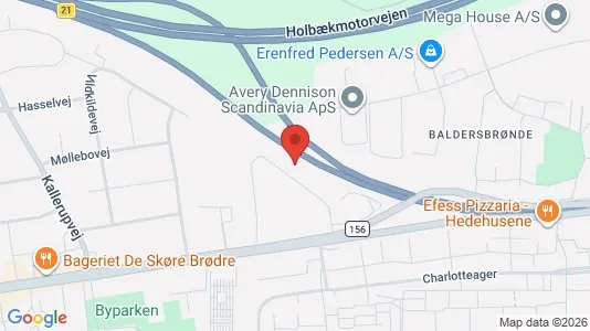 Erhvervslokaler til leje i Hedehusene - kort over placeringen