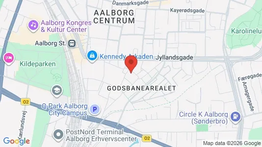 Erhvervslokaler til leje i Aalborg Centrum - kort over placeringen