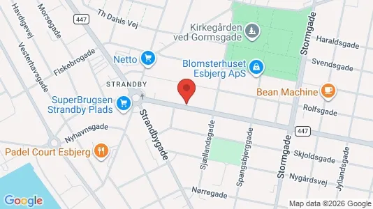 Erhvervslokaler til leje i Esbjerg Centrum - kort over placeringen