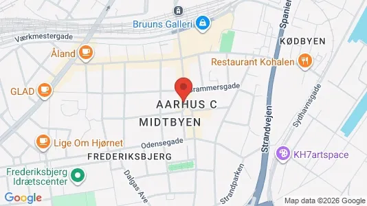 Erhvervslokaler til leje i Århus C - kort over placeringen