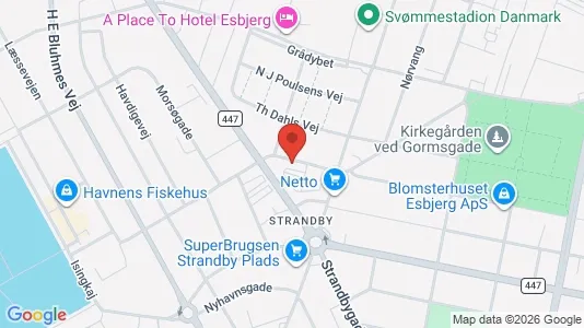 Erhvervslokaler til leje i Esbjerg Centrum - kort over placeringen