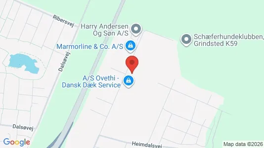 Erhvervslokaler til leje i Grindsted - kort over placeringen