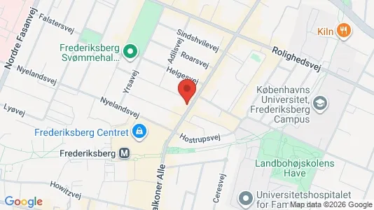 Erhvervslokaler til leje i Frederiksberg - kort over placeringen