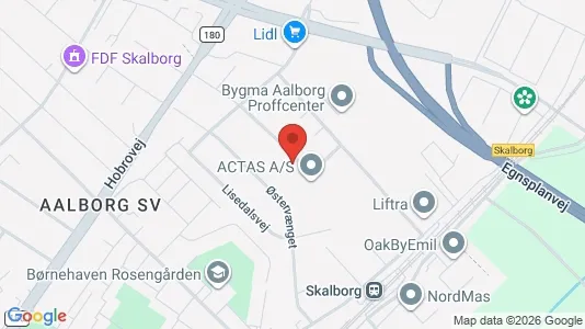 Erhvervslokaler til leje i Aalborg SV - kort over placeringen