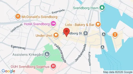 Erhvervslokaler til leje i Svendborg - kort over placeringen