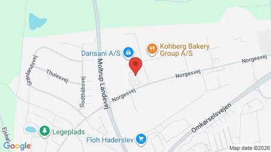 Erhvervslokaler til leje i Haderslev - kort over placeringen