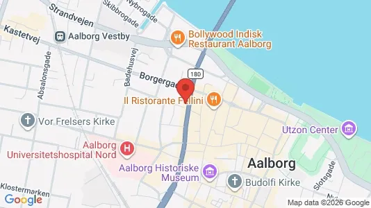 Erhvervslokaler til leje i Aalborg Centrum - kort over placeringen