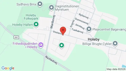 Erhvervslokaler til leje i Holeby - kort over placeringen