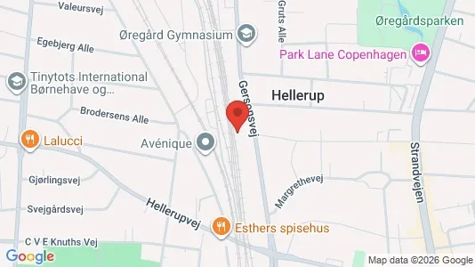 Erhvervslokaler til leje i Hellerup - kort over placeringen