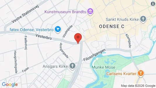 Erhvervslokaler til leje i Odense C - kort over placeringen