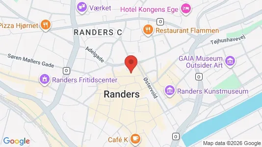 Erhvervslokaler til leje i Randers C - kort over placeringen