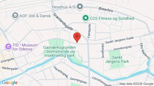 Erhvervslokaler til leje i Odense C - kort over placeringen