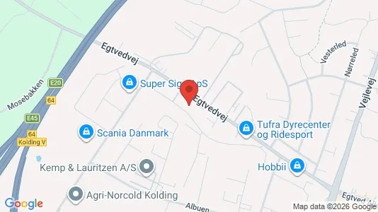 Erhvervslokaler til leje i Kolding - kort over placeringen