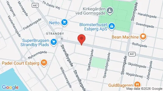 Erhvervslokaler til leje i Esbjerg Centrum - kort over placeringen