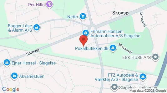 Erhvervslokaler til leje i Slagelse - kort over placeringen