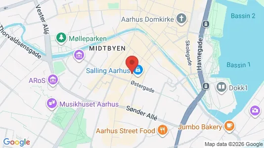Erhvervslokaler til leje i Århus C - kort over placeringen