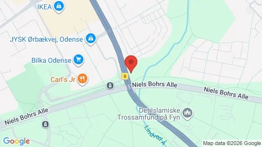 Erhvervslokaler til leje i Odense SØ - kort over placeringen