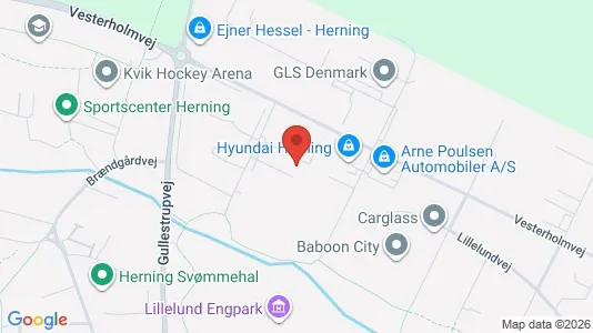 Erhvervslokaler til leje i Herning - kort over placeringen