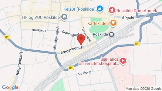 Erhvervslokaler til leje i Roskilde - kort over placeringen