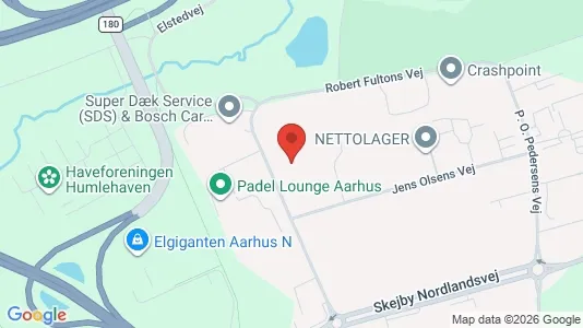 Erhvervslokaler til leje i Århus N - kort over placeringen