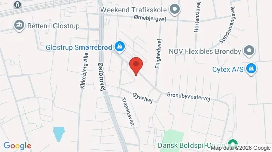 Erhvervslokaler til leje i Glostrup - kort over placeringen