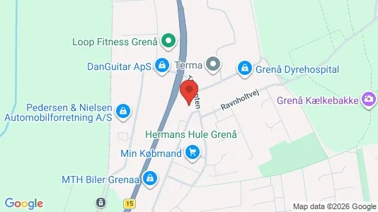 Erhvervslokaler til leje i Grenaa - kort over placeringen