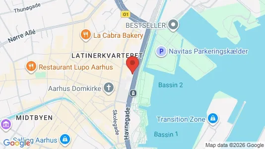 Erhvervslokaler til leje i Århus C - kort over placeringen